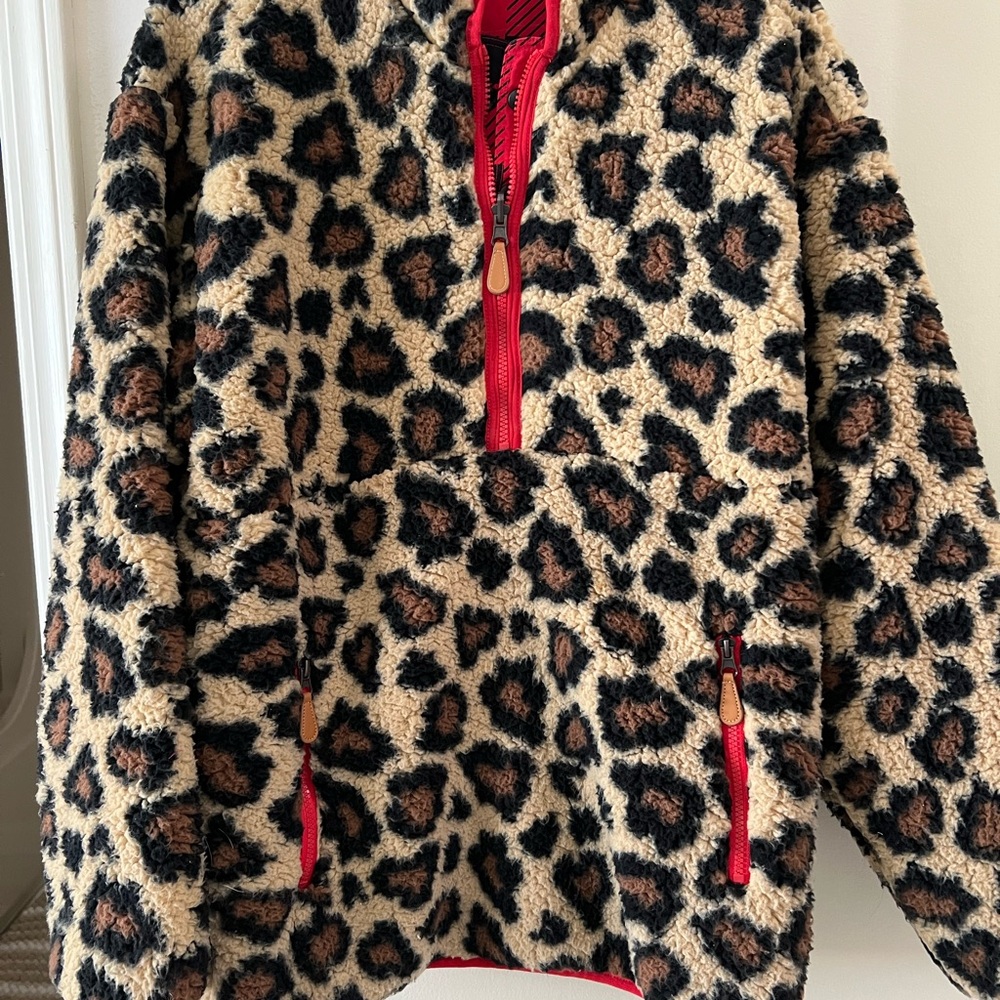 Simply Southern reversible, boutique Leopard/ red checkered pullover